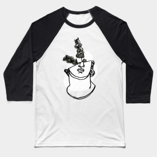 Greek Bust With Greenery Baseball T-Shirt